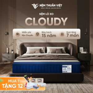 Nệm lò xo Thuần Việt Cloudy – Êm ái, bồng bềnh tựa trên mây