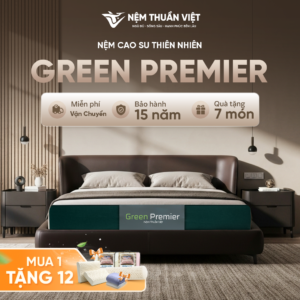 Nệm Cao Su Thiên Nhiên Thuần Việt Green Premier